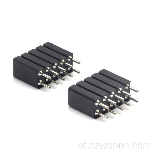 Conector fêmea usinado com passo de 2,54 mm 10P